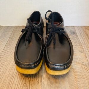 Clarks Originals Wallabees Mens Black Oiled Leather Shoes, 8.5 M.
